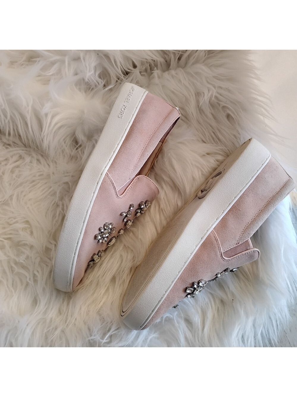 Michael Kors Keaton Rhinestone embellished slide-on Sneakers. Size 9. - Picture 6 of 14